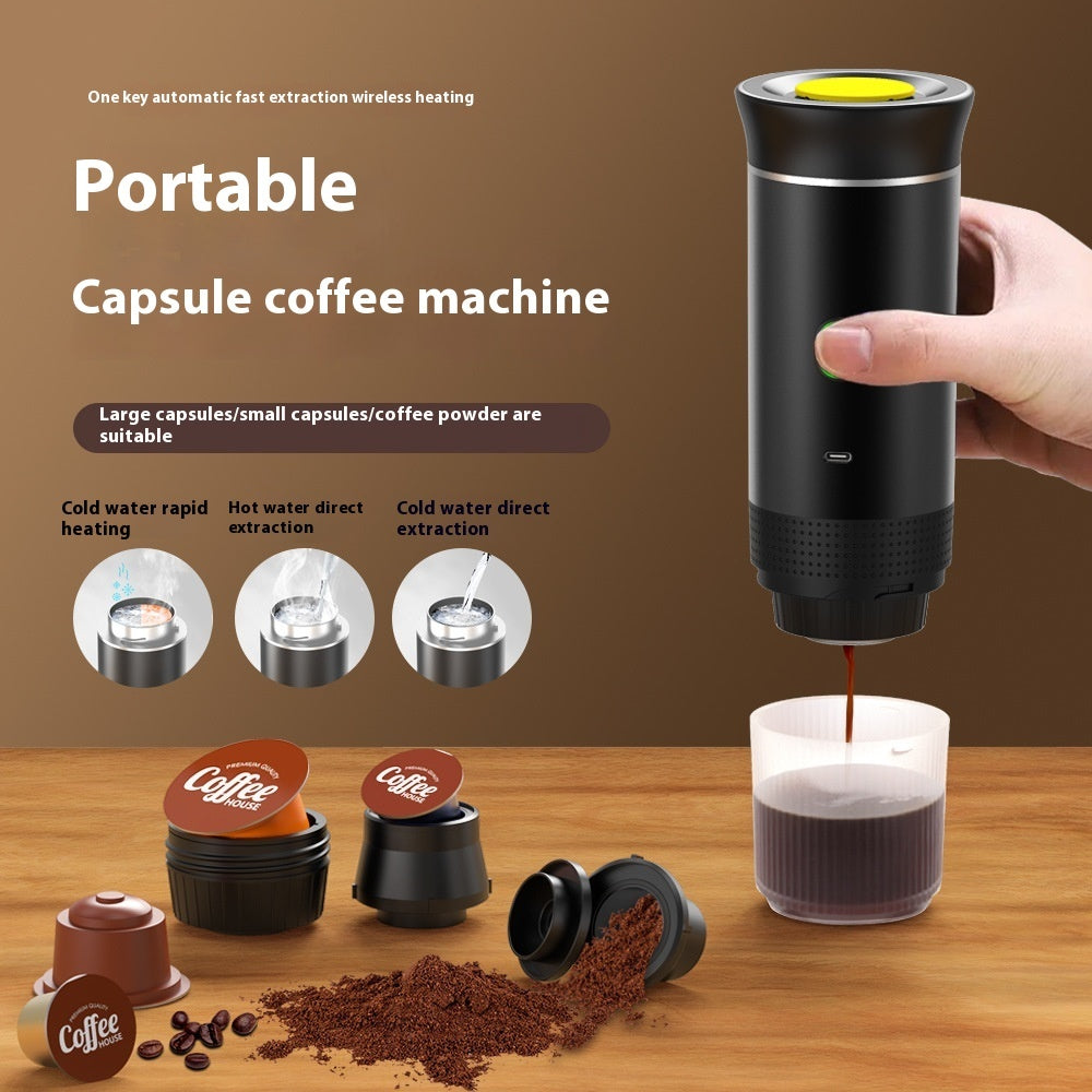 Draagbare 3-in-1 Elektrische Koffie- & Espressoapparaat – Capsule Koffiemachine voor Onderweg